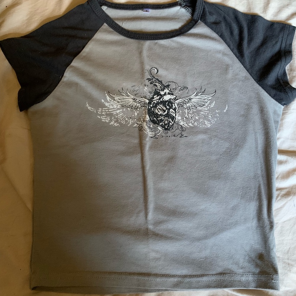Y2K Grunge Graphic Baby Tee/Crop Top
